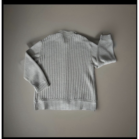 Tommy Bahama Cotton- Heavy Cable Knit Sweater Cream White Women's Sz L Full Zip - Picture 12 of 13